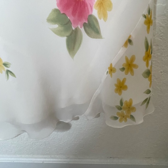 Ann Taylor 100% Silk Maxi Floral Sleeveless Dress w/ Shawl Y2K Sz 6 Multicolor - Picture 6 of 13